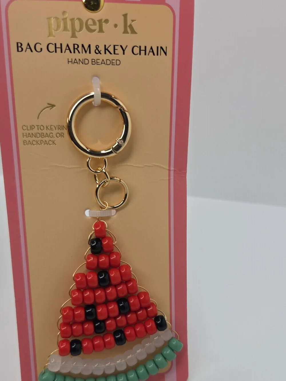 🍉▪️Piper K ▪️ UK exlcusive Beaded Watermelon Bag Charm Key Chain